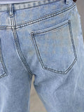 kkboxly Loose Fit Wide Leg Jeans, Men's Casual Distressed Chic Denim Pants