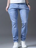 kkboxly  Men's Casual Classic Design Slim Fit  Jeans, Chic Street Style Denim Pants