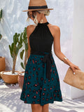 kkboxly  Belted Elegant Halter Dress, Sleeveless Casual Dress For Spring & Summer, Women's Clothing