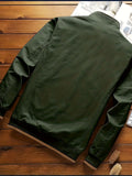 kkboxly  Men's Fashion Casual Mature Band Collar Jacket For Spring/autumn, Oversized Loose Fit Long Sleeve Coat For Males, Men's Clothing, Plus Size