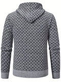 kkboxly  Warm Hooded Cardigan Knitted Coat, Casual Fleece Zip Up Jacket For Fall Winter