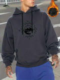 kkboxly  Plus Size Men's Wings Print Hooded Sweatshirt Oversized Hoodies For Autumn/winter, Men's Clothing