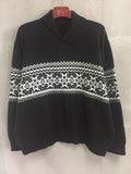 kkboxly  Plus Size Men's Shawl Collar Oversized Jacquard Pullover Long Sleeve Sweater Chic & Comfortable Clothes