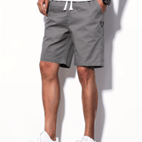 kkboxly  Men's Solid Color Shorts With Pocket For Summer, Men's Outfits