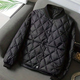 kkboxly  Argyle Pattern Solid Coat, Casual Button Front Long Sleeve Outerwear, Women's Clothing