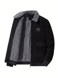 kkboxly  Men's Fall/Winter Casual Corduroy Fleece Jacket Christmas Gifts