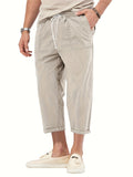 kkboxly kkboxly  Men's Casual Loose Fit Cropped Pants For Spring Summer