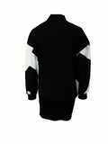 kkboxly  Long Sleeve Two Tone Turtleneck Dress, Casual Every Day Dress For Fall & Winter, Women's Clothing