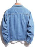 kkboxly  Men's Denim Jacket Washed Classic Casual Distressed Ripped Slim Fit Jacket Gifts