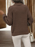 Solid Turtle Neck Drop Shoulder Sweater, Casual Long Sleeve Sweater For Fall & Winter, Women's Clothing