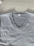 kkboxly  Plus Size Men's V-neck Solid Color Pullover Casual Long Sleeve Sweater