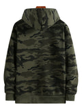 kkboxly  Men's Camo Loose Pullover Hooded Fleece Sweatshirt For Autumn And Winter