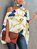 kkboxly   Women's Blouse Summer Halter Batwing Sleeve Floral Print Blouse
