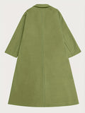 kkboxly  Lapel Long Length Overcoat, Casual Open Front Versatile Outerwear, Women's Clothing