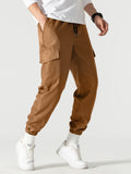 kkboxly  Classic Design Multi Flap Pockets Cargo Pants, Men's Casual Techwear Drawstring Cargo Pants Hip Hop Joggers For Autumn Summer Outdoor