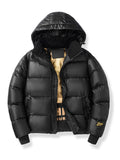 kkboxly  Men's Stylish Solid Puffer Coat With Pockets, Casual Breathable Zip Up Long Sleeve Warm Hooded Top For City Walk Street Hanging Winter Outdoor Activities (This Style Is Small, It Is Recommended To Buy One Size Larger)