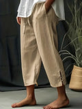 2025 kkboxly  Solid Drawstring Straight Leg Pants, Casual Pocket Pants For Spring & Summer, Women's Clothing