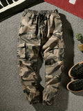 kkboxly  Camouflage Pattern Multi Pocket Cargo Panst, Men's Casual Cotton Joggers Sweatpants For All Seasons