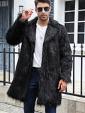 kkboxly  Men's Trendy Polar Fleece Fluffy Coat Warm Jacket Long Coat Outwear Solid  For Men Winter Autumn Hiphop Style Streetwear