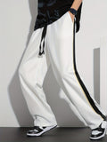 kkboxly  Drawstring Sweatpants Loose Fit Pants Men's Casual Baggy Pants Straight Leg Trousers For Spring Autumn Streetwear