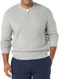 kkboxly  Plus Size Men's Casual Long-sleeved Textured Sweater Bottoming Wear For Spring/autumn/winter
