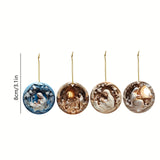 kkboxly 8Pcs Nativity Scene Ornaments Christmas Tree Ornaments Set Birth Of Hanging Decorations Holy Religious Gifts Nativity Scene Gifts