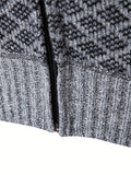 kkboxly  Warm Hooded Cardigan Knitted Coat, Casual Fleece Zip Up Jacket For Fall Winter