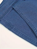 kkboxly Men's Loose Solid Denim Trousers With Pockets, Causal Breathable Cotton Blend Jeans For Spring Outdoor Activities