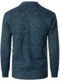 kkboxly  All Match Knitted Warm Thick Cardigan, Men's Casual Warm Slightly Stretch Button Up Jacket Coat For Fall Winter