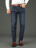 kkboxly  Men's Classic Vintage Solid Jeans, Slightly Stretch Comfy Casual Pants For Men's Outdoor Wearing