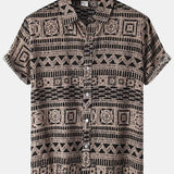 kkboxly  Men's Hawaiian Shirts Summer Floral Print Short Sleeve Button Down Shirt Tropical Holiday Beach Casual Tops