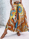 kkboxly  Polka Dot Pleated Skirts, Vintage High Waist Summer Maxi Skirts, Women's Clothing