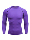 kkboxly  Men's Compression Shirts: Get Fit Fast With Long Sleeve Athletic Workout Tops!