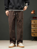 kkboxly Drawstring Corduroy Sweatpants Loose Fit Pants Men's Casual Joggers For Men Winter Fall Running Jogging