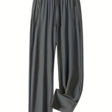 kkboxly  Lightweight Breathable Comfy Joggers, Men's Casual High Stretch Waist Drawstring Sports Pants Sweatpants