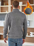 Men's Half Open Zipper Knitted Pullover Slim Fit Men's Small High Neck Thickened Long Sleeve Sweater, For Autumn And Winter