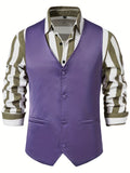 Men's Casual Western Cowboy Vest Jacket Slim Fit V Neck Sleeveless Waistcoat Vest Men Medieval Party Vests