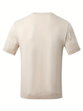 kkboxly  Men's Solid Color Half Button Cable Knit Top