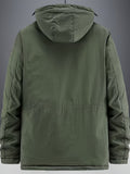kkboxly  Warm Fleece Windbreaker Hooded Jacket, Men's Casual Zip Up Jacket Coat For Fall Winter Outdoor Activities