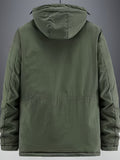 kkboxly Warm Fleece Windbreaker Hooded Jacket, Men's Casual Zip Up Jacket Coat For Fall Winter Outdoor Activities