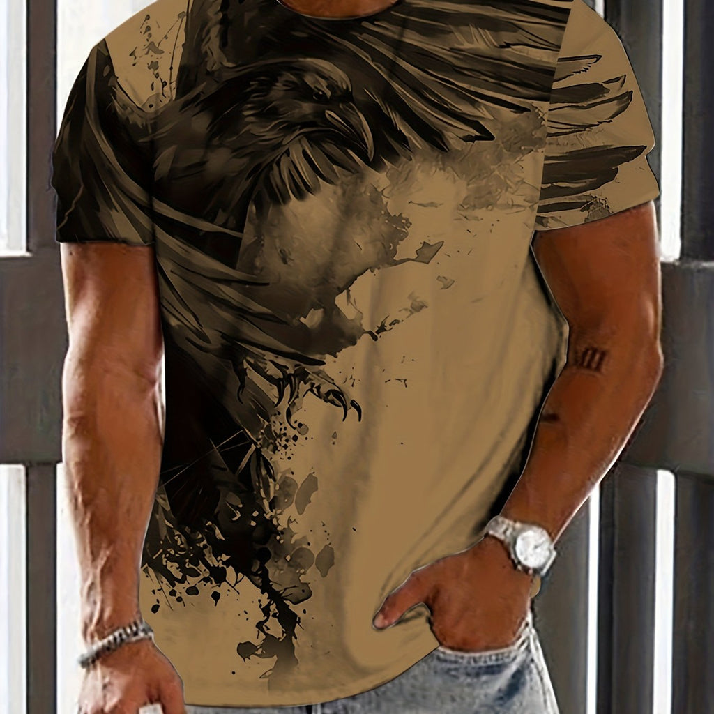 kkboxly  Men's Eagle Print T-Shirt - Comfortable and Stylish Summer Tee
