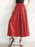 kkboxly  Solid Wide Leg Cropped Pants, Retro Style Loose Casual Pants For Spring & Summer, Women's Clothing