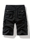 kkboxly Men's Plain Flap Pocket Cotton Cargo Shorts For Spring And Summer