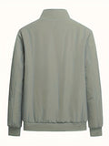 kkboxly  Warm Fleece Winter Jacket, Men's Casual Stand Collar Jacket Coat For Business