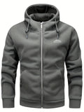 kkboxly  Men's Warm Polar Fleece Jacket, Casual Hooded Coat With Kangaroo Pocket