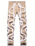 kkboxly  Stylish Men's Jeans Straight Skinny Street Style Denim Jeans With Pockets, Men's Outfits