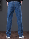 kkboxly Men's Semi-formal Jeans, Chic Classic Design Denim Pants For Business