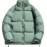 kkboxly  Drawstring Zip Up Coat, Casual Solid High Neck Long Sleeve Winter Outerwear, Women's Clothing