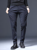 Men's Business Casual Pants Straight Leg Slim Stretch Trousers
