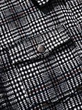 kkboxly  Men's Retro Plaid Jacket, Elegant Flap Pocket Jacket